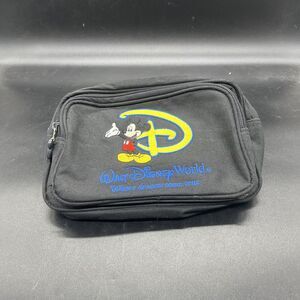 Walt Disney World Black Waist Fanny Pack Crossbody Combo Embroidered Purse